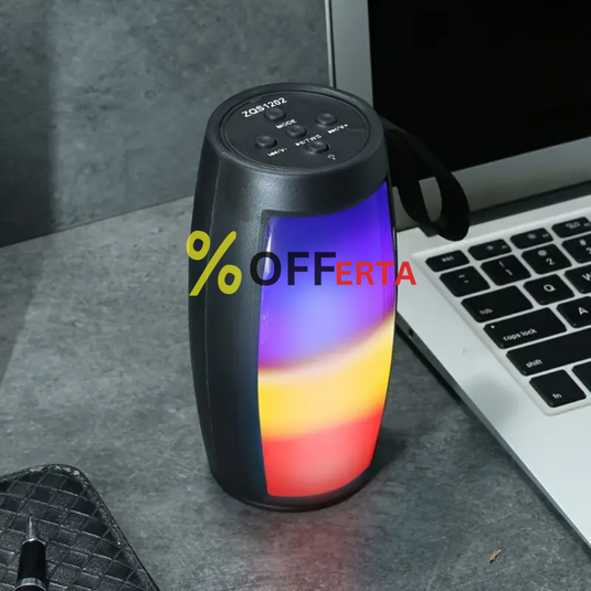 Boxa stereo Bluetooth cu lumina ambientala multicolora