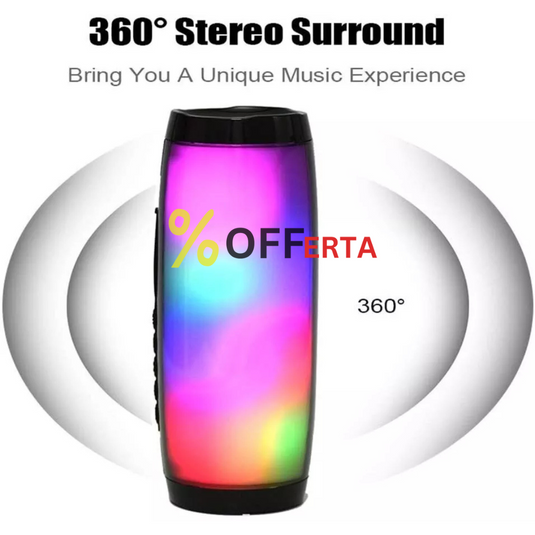 Boxa stereo Bluetooth cu lumina ambientala multicolora