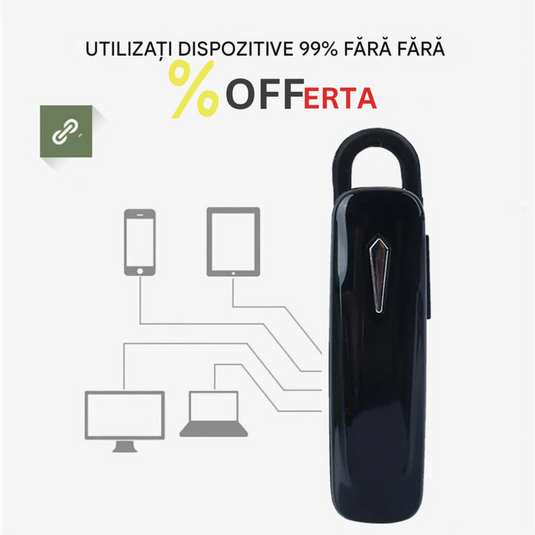 Casca bluetooth pentru convorbiri telefonice, autonomie 8 ore, microfon excelent