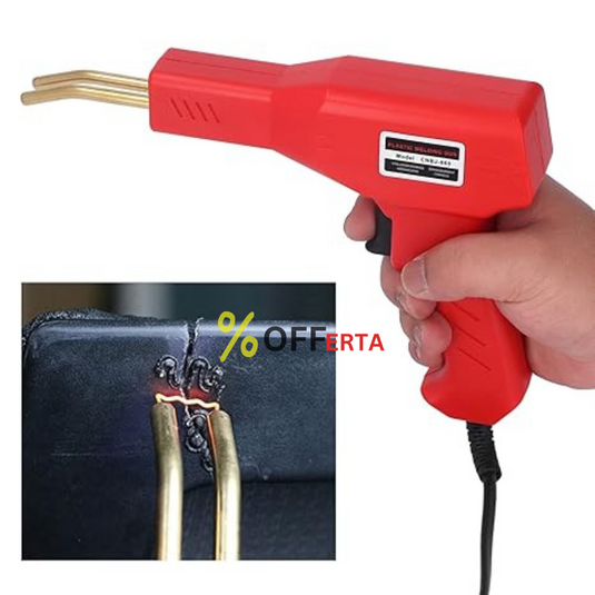 Pistol Profesional pentru lipit/sudat plastic, kit pentru repararea fisurilor din plastic, polipropilena, 200 capse de intarire, putere 50W, rosu