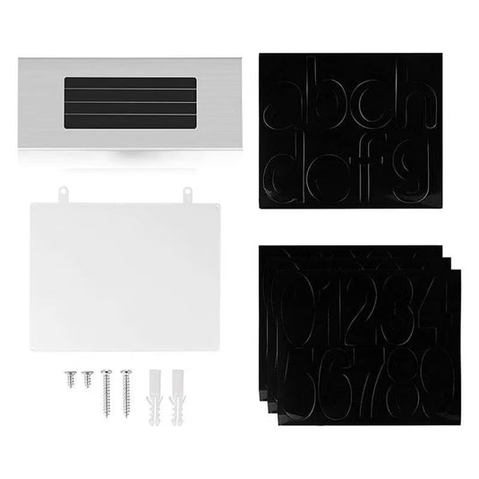 Lampa LED De Exterior cu Numar Casa, Inox, Incarcare Solara, Cu Baterie Reincarcabila Inclusa, Pornire Oprire Automata, 3 x Numere 0-9, 1 x Litere Mici a-h