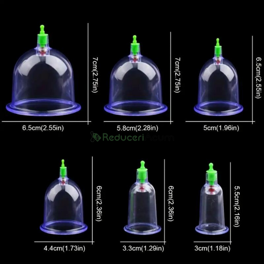 Set 12 ventuze cu vacuum, pentru masaj