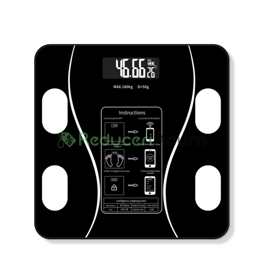 Cantar Bluetooth cu analiza corporala, display LED, sticla