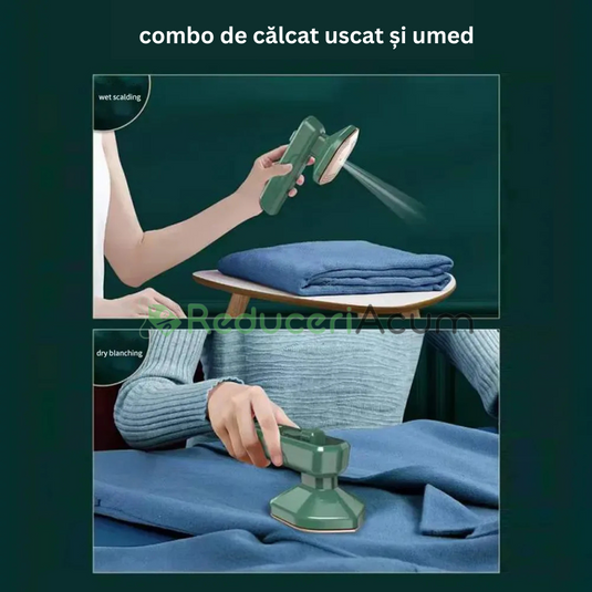 Fier de Calcat Mini, portabil 2 in1, calcat uscat / umed