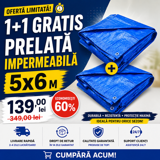 1+1 Gratis Prelata Impermeabila 5x6